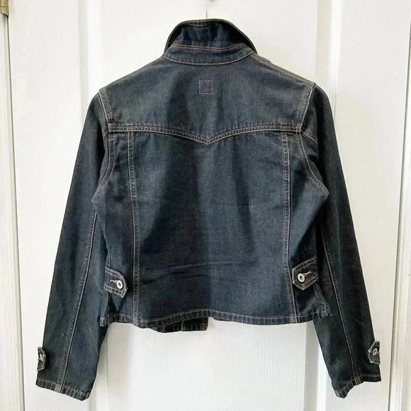 Vintage GAP  2001 Y2K Jean Jacket Dark Wash Blue Denim Size Small - Picture 4 of 15